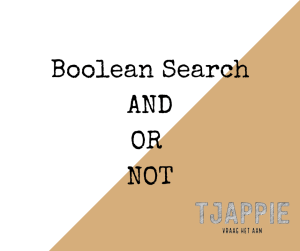 Boolean Search met Tjappie